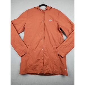 Vans Coat Mens Medium Orange Hooded Snap Parka Skateboard Logo VN0A31OZYFQ